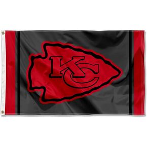Kansas City Chiefs Blackout Sideline Flag Outdoor Indoor 3x5 Foot Banner