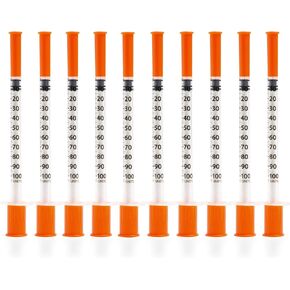 1ML Syring with 27Ga 1/2 (Sterile Disposable Injection Needl with Cap for Animal, Pet, Poultry and Industrial laboratory Accessories (1ML Syring with 27G 1/2 needl Individual Packaging