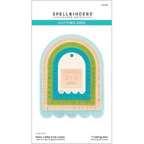 Spellbinders Make a Wish Arch Labels Etched Dies, Metal