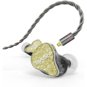 BASN Bmaster5 in Ear Monitors, 5 Drivers Drummer Headphones with Powerful Bass, Noise Isolation IEM Earbuds with Detachable MMCX Sliver-plated OFC Cable for Musicians (Baltic Blue, MMCX)