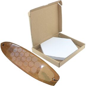 TRINKA Surfboard Clear Deck Grip Pad - Waxless Hexagon Traction Surfpad DIY Accessories (Set of 20)