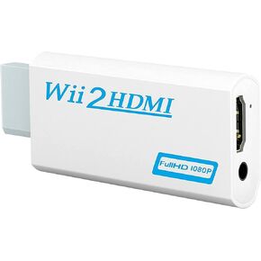 Wii to HDMI Converter Output Video Audio Adapter, with 3.5mm Audio Video Output Supports All Wii Display Modes, Best Compatibility and Stability for Nintendo (Wii to HDMI Adapter)