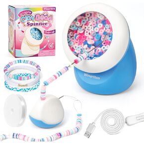 Bead Spinner - Clay Bead Spinner for Jewelry Making, Electric Bead Spinner with 2 Beading Needles, Clay Bead Maker, Bracelet Spinner, Bracelet Making Kit for Girls, Surprise for Girls