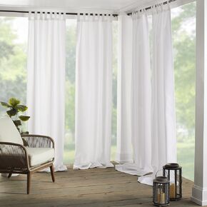 Elrene Home Fashions Matine Weatherproof Tab-Top Indoor/Outdoor Solid Color Curtain Panel for Porch, Pergola, Patio, Deck, 52"W x 108"L, Green