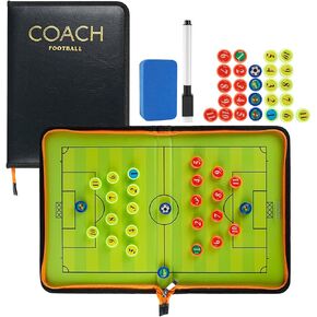 Pure Vie Magnetic Soccer Coaching Tactics Board, Portable Soccer Clipboard for Coaches Soccer Dry Erase Whiteboard Strategy Tactical Blackboard Football Coach Board with Player Markers, Pen and Eraser