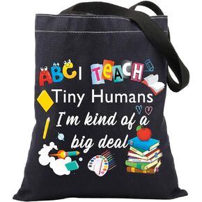 BNQL Preschool Kindergarten Teacher Gifts I Teach Tiny Humans Teacher Tote Bag Appreciation Gift for Daycare Teacher Gift