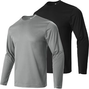 Gary Com Men Long Sleeve T-Shirts Pack Quick Dry Athletic Running Activewear Workout Tee Shirts for Men Crew Neck Tops