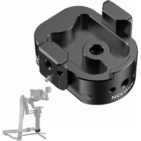NEEWER Battery Handle Base Compatible with DJI RS4 RS4 Pro RS3 RS3 Pro RS2, Arca Type Quick Release Baseplate Base Accessory Mounting Bracket with QD Socket, 1/4" & 3/8" Threads, Cold Shoe, GA011
