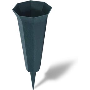 FloraCraft Plastic Cemetery Vase 12 Inch x 4 Inch Green