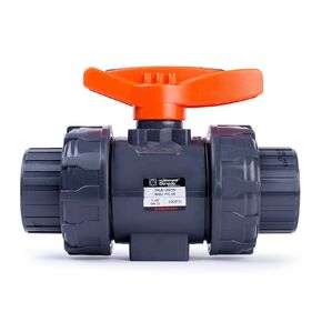 Kaplan 1 1/4" PVC True Union Ball Valve Threaded (NPT) with Full Port, ASTM F1970, EPDM O-Rings and Reversible PTFE Seats (1 1/4'')