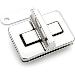 CRAFTMEMORE 1pc 1-1/2" Rectangle Twist Turn Locks Purse Bag Closure Clasp Leathercraft Accessory VT143 (Gold)
