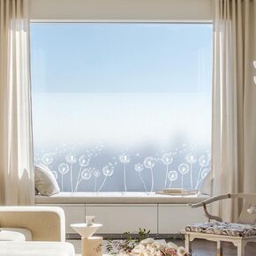 Window Film Privacy with Installation Vinyl Frosted Window Film No Glue Stained Glass Window Film Removable Ocean Patterned Static Cling Films for Room Decor 35.4" x 78.7"