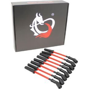 DRAGON FIRE PERFORMANCE Direct Fit 10mm Spark Plug Wires Compatible Replacement With 1999-2013 Chevrolet GMC Cadillac Hummer 4.8L 5.3L 6.0L 6.2L V8 Replaces 9748HH 9748RR Oem Fit PWJ296