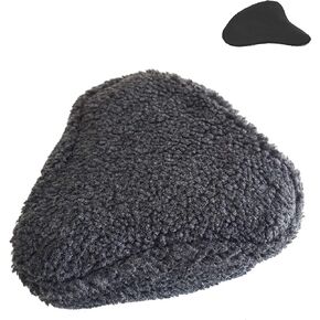 Imitation Sheepskin Bicycle Seat Cover & Gel Padding - for Wide Seat Spin Bike, Cruiser Exerciser - Imitation Wool/Fleece/Fur Cushion Cover & Removable Gel Insert