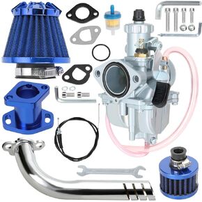 YOXUFA VM22 26mm Carburetor Header Exhaust Stage 1 Kit for Predator 212cc Performance 224cc 196cc 200cc 6.5HP Engine Coleman CT200U BT200X Baja MB200 GX160 GX200 Mini Bike Go Kart Racing Parts