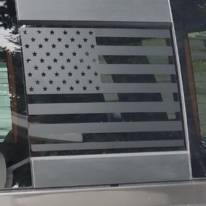 Zhizhong Rear Middle Window Decal Fits Ford F150 F250 F350 2015-2023 2024, American Flag Back Center Sliding Window Glass USA Flag Vinyl Sticker