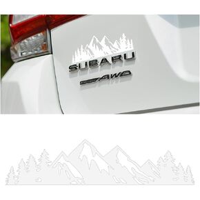 Snow Mountain Tree Decal Sticker for Car, 2PCS Mountains Graphic Logo Decals, 7 Inch Premium Badge Decals for Trunk Tailgate Emblem, Car Exterior Accessories, Universal Decoration (Black)