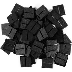 Evemodel Plastic Model Bases with Slot Square Black ABS for Wargame Military Tabletop (25 * 25mm with slot-100pcs)