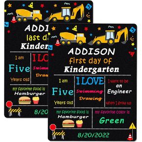 FLYAB First Day and Last Day of School Chalkboard Sign 9"x12" First Day of School Sign Reusable Double Sided Back to School Photo Prop Chalkboard Sign for Kids Kindergarten Preschool Elementary