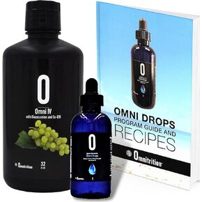 Omnitrition Omni Drop Bundle - Includes Two Products: Omni Drops Diet Drops with Vitamin B12-4 oz with Program Guide and Omni IV (Omni 4) Liquid Vitamins and Minerals with Glucosamine and Co-Q10