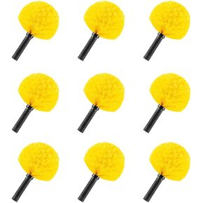 9pcs Twist-on Webster Cobweb Duster Head Brush | Spider Web Remover Brush | Cobweb Duster Head Attachment for Outdoor & Indoor Cleaning | Fits Standard 3/4 inch Threaded Poles (Orange)