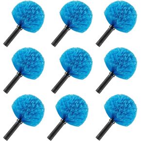 9pcs Twist-on Webster Cobweb Duster Head Brush | Spider Web Remover Brush | Cobweb Duster Head Attachment for Outdoor & Indoor Cleaning | Fits Standard 3/4 inch Threaded Poles (Orange)