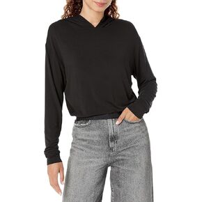 HUGO Women's Cropped Relaxed Fit Jersey Sweatshirt