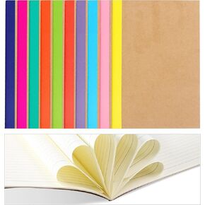دفاتر ملاحظات Toplive A5 Kraft، 10 عبوات من دفاتر الملاحظات المسطرة بالكلية مع عمود قوس قزح 8.3 × 5.5 بوصة للمدرسة المكتبية in Kuwait