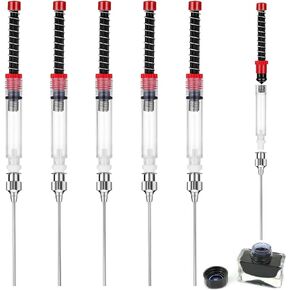 Andibro 6 Pack Fountain Pen Ink Syringe Filler, 3.4mm Bore Diameter Fountain Pen Spring Converter Ink Auxiliary Absorber Ink Filling Syring with Removable Blunt Needle Tip for Fountain Pen