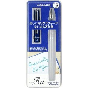 Sailor Fountain Pen HighAce neo Clear Calligraphy Nib Width 1.0mm 1.5mm 2.0mm Included 3 of Cartridge Ink Black (1.0mm)