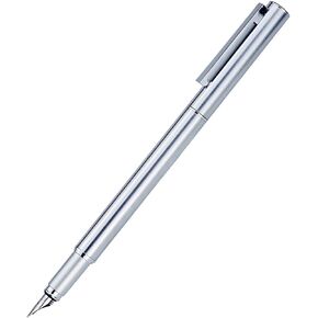 Hongdian 516 Stainless Steel Fountain Pen Fine Nib, Classic Design with Converter and Pen Pouch