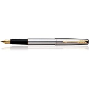 Parker Frontier Stainless Steel Gold Trim Fountain Pen Fine Nib in Saudi Arabia