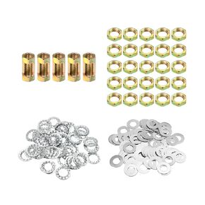PATIKIL 1/8IP Thread Lamp Pipe Lock Nuts Washers, 5 Set Threaded Tube Fasteners Assortment Hardware for Chandelier Ceiling Light DIY, Zinc Plating