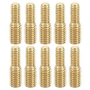 PATIKIL M4x8mm to M5x8mm Double End Threaded Stud Screw Bolt, 5 Pack Brass Rod Bolts Thread Reducer Adapter for Furniture Fastener, Hardware Connector