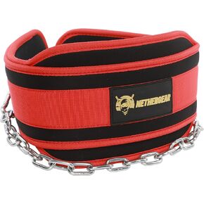Nethergear Dip Belt for Weight Lifting with 36" Heavy-Duty Steel Chain, Comfortable Neoprene & Strong Stitching, Weighted Belt Ideal for Bodybuilding, Powerlifting, Pull Ups & Squats