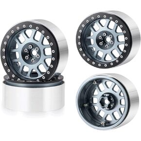 RCHUBAM Aluminum 2.6" Beadlock Wheels Rims for 1/10 Axial RR10 90048 90018 90053 Wraith Black Mamba 2.6" Mud Swamp Tires (Black)