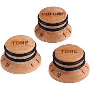 3 in 1 Wood Guitar Speed Knobs for Guitar Bass Parts Volume Tone Control knob Top Hat (Rosewood)
