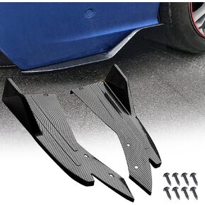 Blueshyhall Car Rear Bumper ABS Universal 1 Pair Bumper Lip Strip Spoiler Side Fender Skirt Lip Splitter Anti Scratch Protector - Carbon Fiber in Kuwait