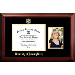 NCAA Detroit Titans Unisex University Of Detroit Mercy 11 x 8.5 Inches Gold Embossed Diploma Frame with 5 x 7 Inches Portrait Gold Embossed Diploma Frame with 5 x 7 Inches Portrait Brown One Size