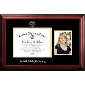 NCAA Norfolk State Spartans Unisex Norfolk State 11 x 8.5 Inches Gold Embossed Diploma Frame with 5 x 7 Inches Portrait Gold Embossed Diploma Frame with 5 x 7 Inches Portrait Brown One Size