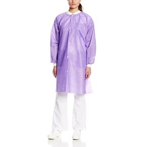 ValuMax 3560PPS Easy Breathe Cool and Strong, No-Wrinkle, Professional Disposable SMS Knee Length Lab Coat, Purple, S, Pack of 10