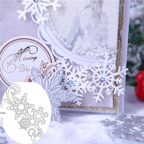 ندفة الثلج عيد الميلاد المعادن يموت التخفيضات، عيد ميلاد سعيد زهرة الحدود الدانتيل حافة قطع يموت قطع الإستنسل DIY ألبوم سكرابوكينغ الزخرفية النقش ورقة يموت لصنع بطاقة (3PCS زهرة الثلج) in Saudi Arabia
