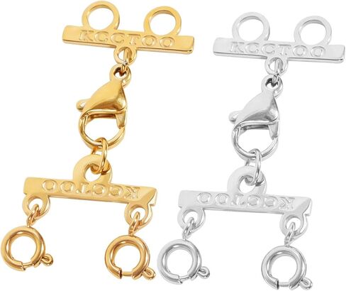 Kcctoo Lucky Necklace Connectors for Multiple Necklace Layering Clasps 18K Gold and Silver Womens Jewelry Separators in Saudi Arabia