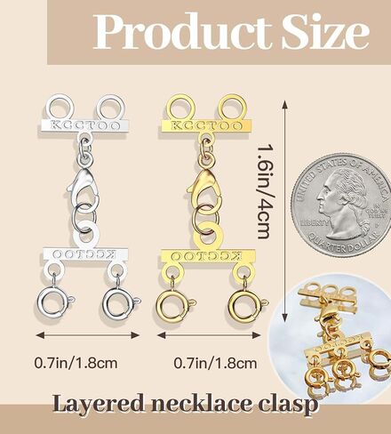 Kcctoo Lucky Necklace Connectors for Multiple Necklace Layering Clasps 18K Gold and Silver Womens Jewelry Separators in Saudi Arabia