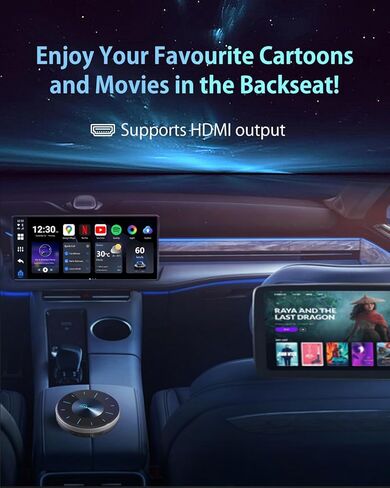 OTTOCAST P3 OttoAiBox - 2024 Android 12 CarPlay AI Box، CarPlay اللاسلكي ومحول Android التلقائي، 8 جيجابايت + 128 جيجابايت، مخرج HDMI، نظام تحديد المواقع العالمي (GPS)، عرض الفيديو على YouTube، Netflix، Tiktok، إلخ in Saudi Arabia