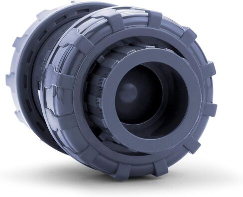 HYDROSEAL Sharkfellow 1 1/4 بوصة PVC True Union Ball Check Valve مع منفذ كامل، ASTM F1970، مع أختام EPDM، خالية من التآكل، خدمة مجانية، مصنفة عند 200 رطل لكل بوصة مربعة عند 73F، رمادي، مقبس 1 1/4 بوصة (1 1 /4 '') in Kuwait