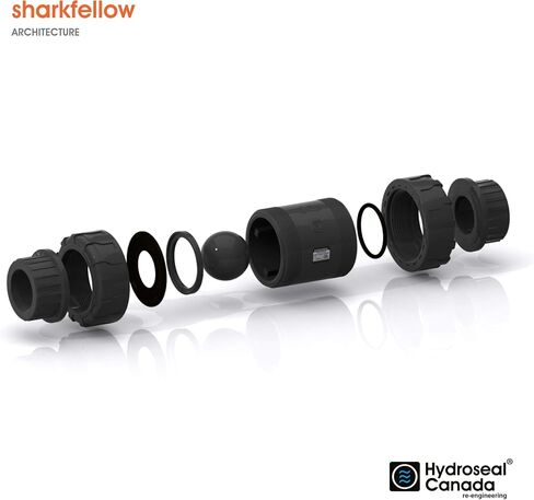 HYDROSEAL Sharkfellow 1 1/4 بوصة PVC True Union Ball Check Valve مع منفذ كامل، ASTM F1970، مع أختام EPDM، خالية من التآكل، خدمة مجانية، مصنفة عند 200 رطل لكل بوصة مربعة عند 73F، رمادي، مقبس 1 1/4 بوصة (1 1 /4 '') in Kuwait