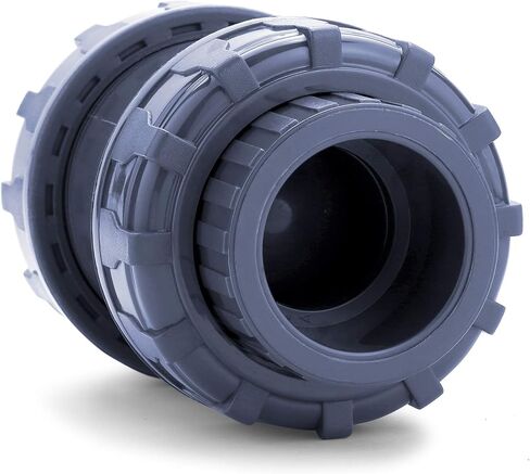 HYDROSEAL Sharkfellow 1 1/4 بوصة PVC True Union Ball Check Valve مع منفذ كامل، ASTM F1970، مع أختام EPDM، خالية من التآكل، خدمة مجانية، مصنفة عند 200 رطل لكل بوصة مربعة عند 73F، رمادي، مقبس 1 1/4 بوصة (1 1 /4 '') in Kuwait