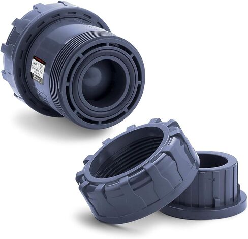 HYDROSEAL Sharkfellow 1 1/4 بوصة PVC True Union Ball Check Valve مع منفذ كامل، ASTM F1970، مع أختام EPDM، خالية من التآكل، خدمة مجانية، مصنفة عند 200 رطل لكل بوصة مربعة عند 73F، رمادي، مقبس 1 1/4 بوصة (1 1 /4 '') in Kuwait