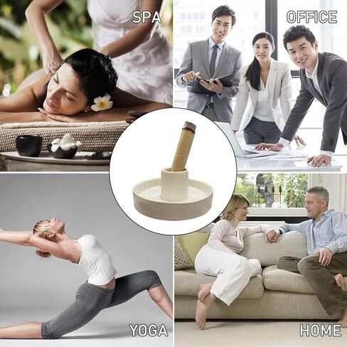 حامل بالو سانتو - مبخرة بخور سيراميك بيضاء مرقطة ممتازة لعصي بالو سانتو - مع قاعدة مبخرة ذات 9 فتحات لموقد عصا البخور (4.1 بوصة × 1.8 بوصة) in Kuwait